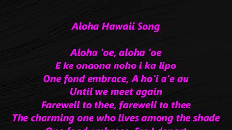 aloha letra|aloha song.